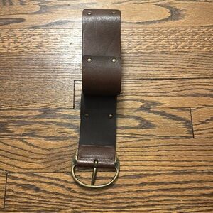 Theory brown leather belt with stud details